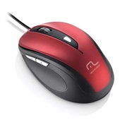 Mouse com Fio Comfort 6 Botões USB Vermelho MO243 1 UN Multilaser