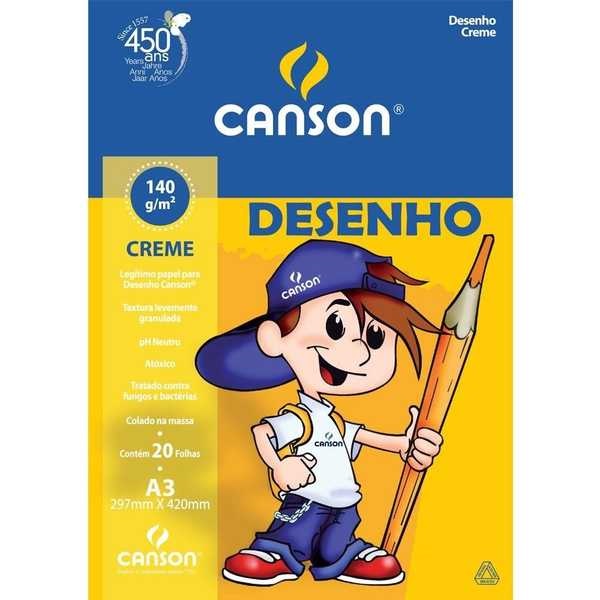 Bloco de Desenho A3 Creme 20 Folhas 1 UN Canson