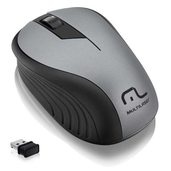 Mouse sem Fio 2.4GHz USB Preto e Grafite MO213 1 UN Multilaser