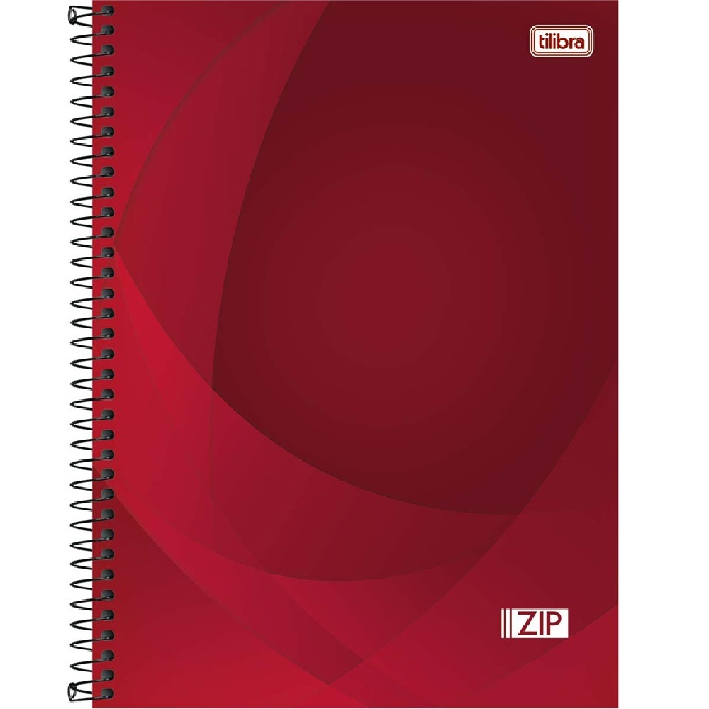 Caderno Universitário Capa Dura 10 Matérias 200 FL Zip Vermelho 1 UN Tilibra
