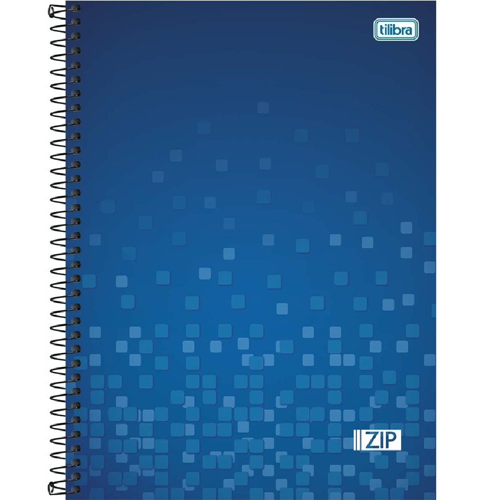 Caderno Universitário Capa Dura 10 Matérias 200 FL Zip Azul 1 UN Tilibra