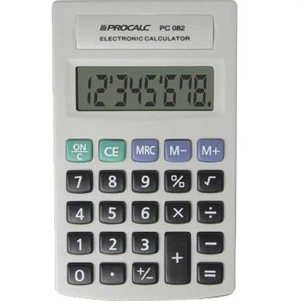 Calculadora de Bolso 8 Dígitos Cinza PC082 1 UN Procalc