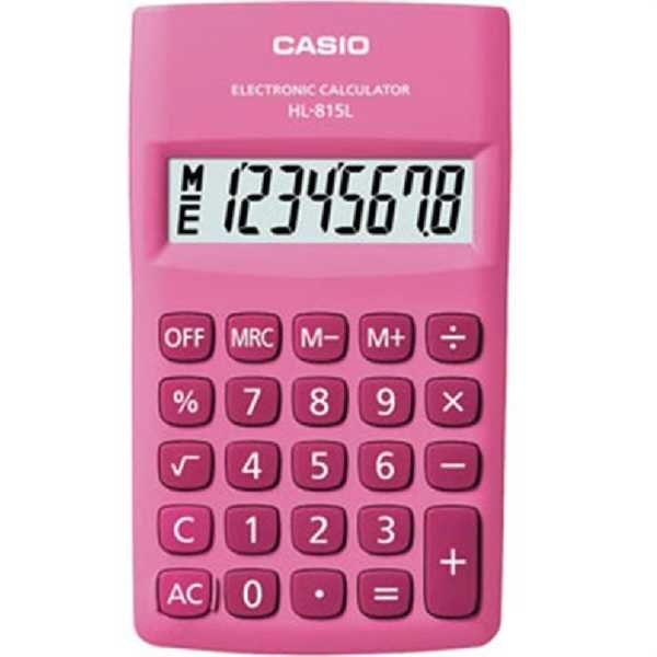Calculadora de Bolso 8 Dígitos Rosa HL-815L-BK 1 UN Casio