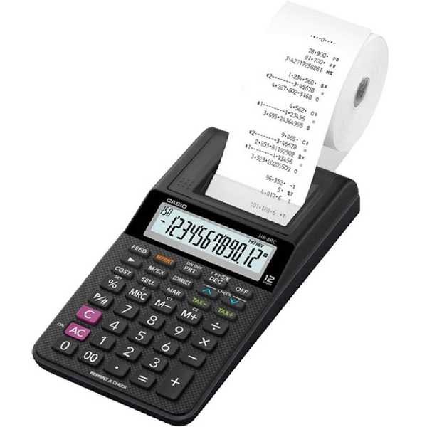 Calculadora de Mesa Bobina 12 Dígitos Preto HR8RCBK Casio