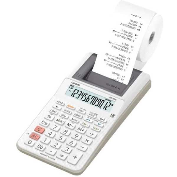 Calculadora de Mesa com Bobina 12 Dígitos Branco HR8RCW 1 UN Casio