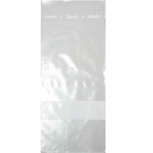 Saco Plástico Tarja Transparente 150x350mm 500 UN Tileno