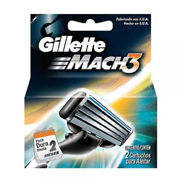 Lâminas de Barbear Mach3 2 UN Gillette