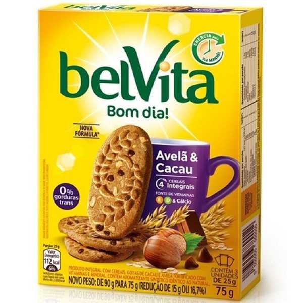 Biscoito Avelã e Cacau 75g 1 CX 3 UN Belvita