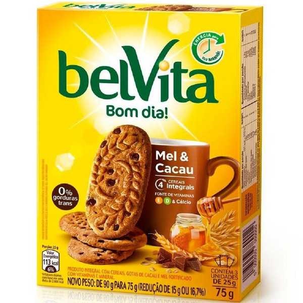 Biscoito Mel e Cacau 75g 1 CX 3 UN Belvita
