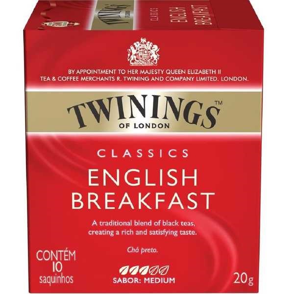 Chá English Breakfast Classics Sachês de 2g CX 10 UN Twinings