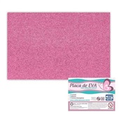 Folha de EVA com Glitter Rosa Claro 60x40cm 1 UN Seller
