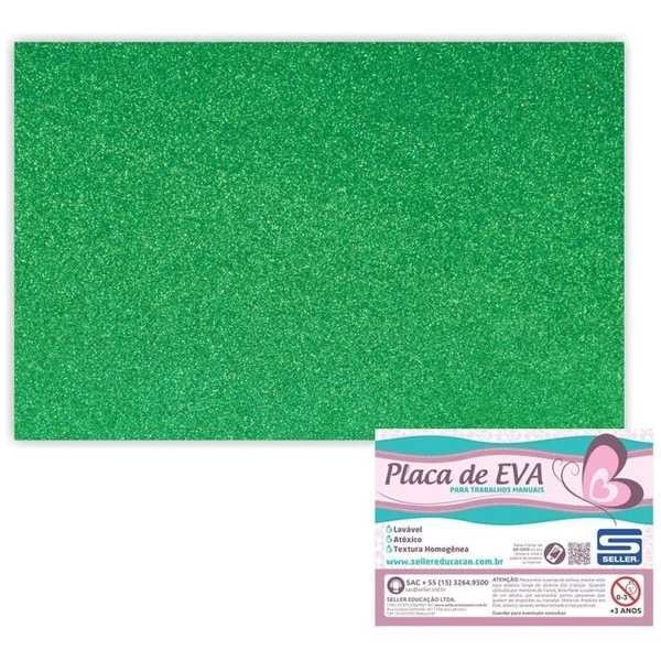Folha de EVA com Glitter Verde 60x40cm 1 UN Seller