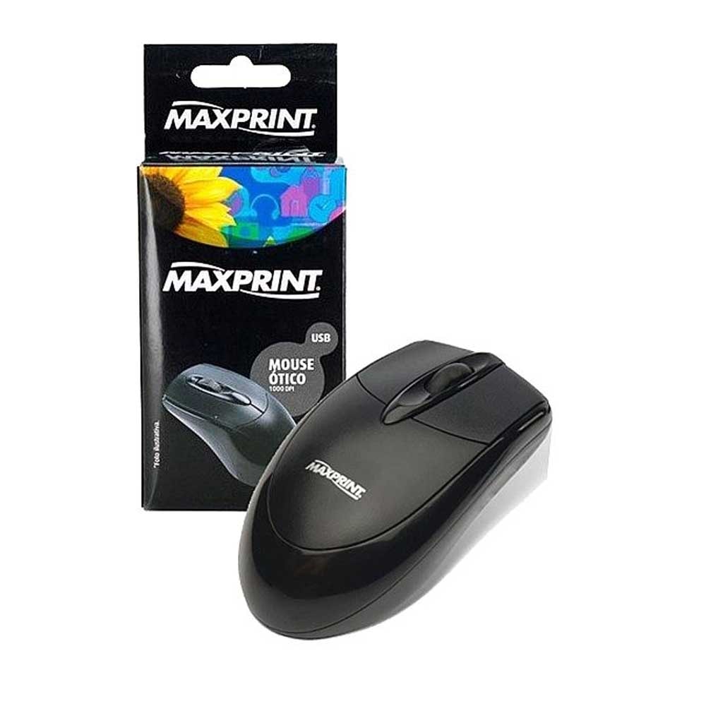Mouse com Fio Óptico USB Preto 606157 1 UN Maxprint