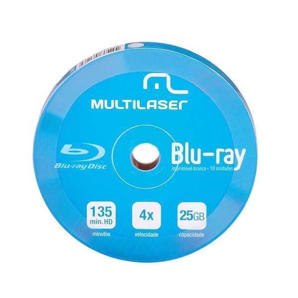 Dvd-R Shrink Blue Ray Pino 10 UN Multilaser
