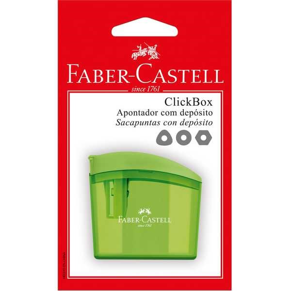 Apontador com Depósito ClickBox Neon Cores Sortidas 1 UN Faber Castell