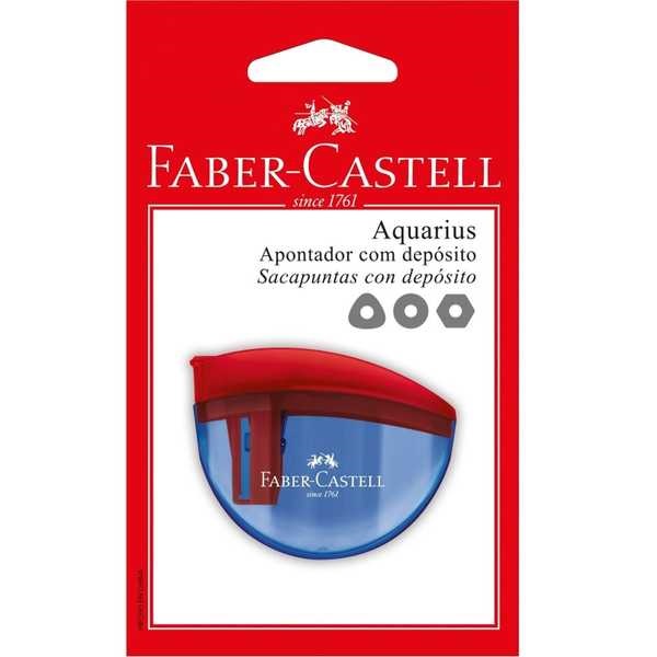 Apontador com Depósito Aquarius Cores Sortidas 1 UN Faber Castell