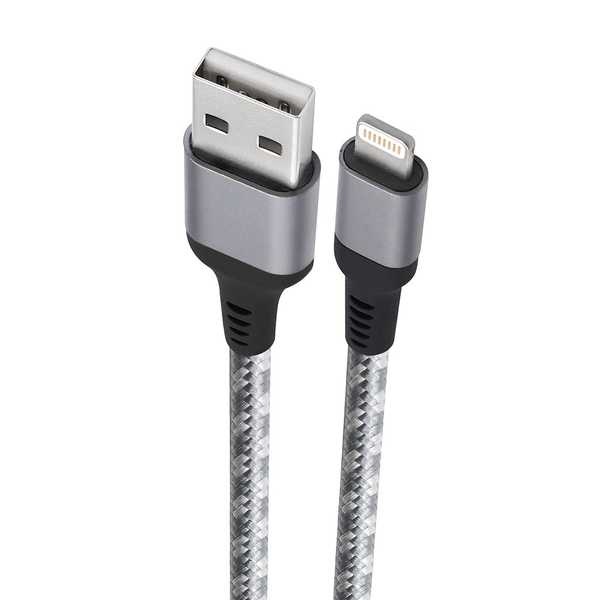 Cabo Lightning USB para iPhone iPad iPod Nylon 1,5m Titanium 1 UN Geonav