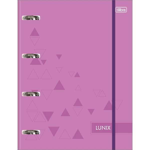 Caderno Argolado Cartonado Universitário Com Elástico 80 Folhas Lunix Roxo 1 UN Tilibra