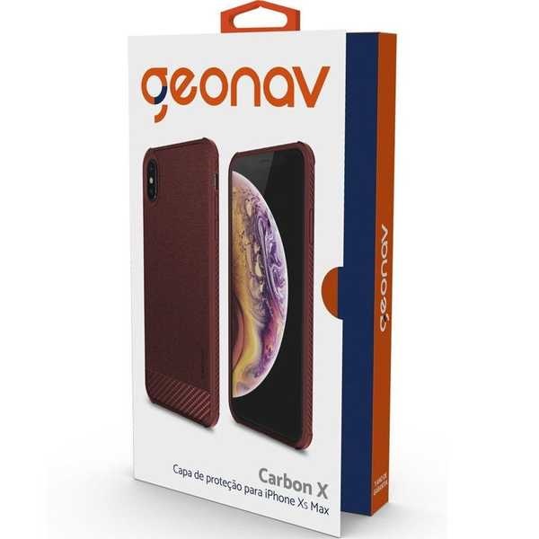 Capa Carbon X iPhone XS Max Vermelho 1 UN Geonav