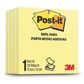 Bloco de Notas Adesivas Refil Amarelo 76 mm x 76 mm 100 folhas Leve 4 Pague 3 Post-it