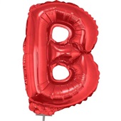 Balão Letra B com Vareta Nº16 Vermelho 1 UN Funny Fashion