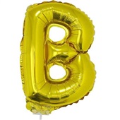 Balão Letra B com Vareta Nº16 Ouro 1 UN Funny Fashion