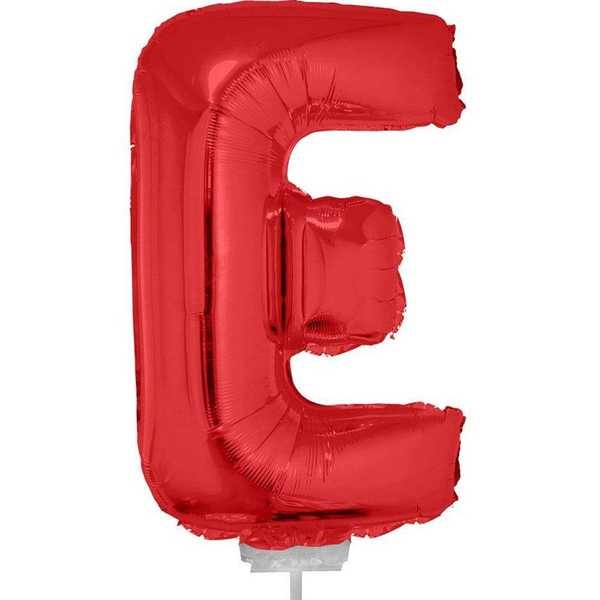 Balão Letra E com Vareta Nº16 Vermelho 1 UN Funny Fashion