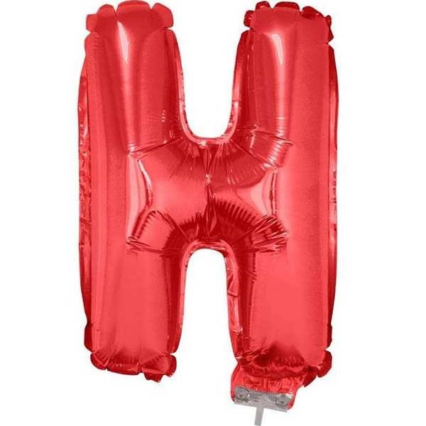 Balão Letra H com Vareta Nº16 Vermelho 1 UN Funny Fashion