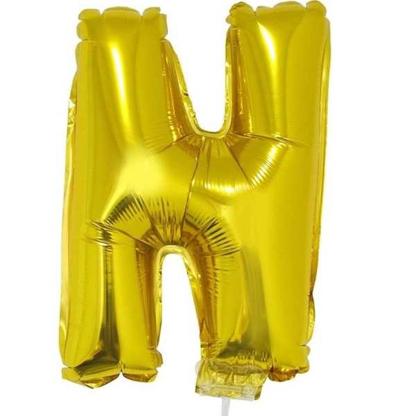 Balão Letra N com Vareta Nº16 Ouro 1 UN Funny Fashion