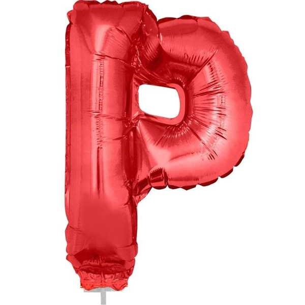 Balão Letra P com Vareta Nº16 Vermelho 1 UN Funny Fashion