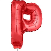 Balão Letra P com Vareta Nº16 Vermelho 1 UN Funny Fashion