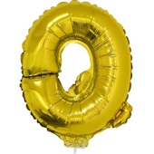 Balão Letra Q com Vareta Nº16 Ouro 1 UN Funny Fashion