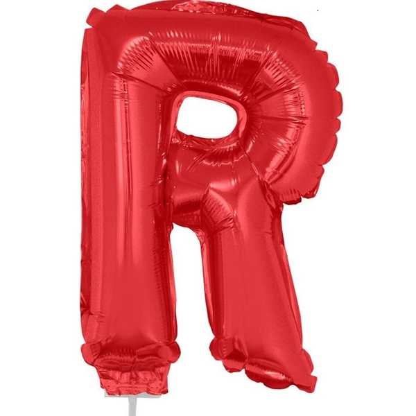 Balão Letra R com Vareta Nº16 Vermelho 1 UN Funny Fashion
