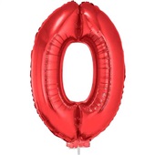 Balão Número 0 com Vareta Nº16 Vermelho 1 UN Funny Fashion