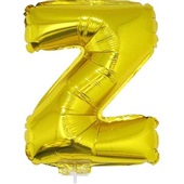 Balão Letra Z com Vareta Nº16 Ouro 1 UN Funny Fashion