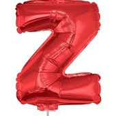 Balão Letra Z com Vareta Nº16 Vermelho 1 UN Funny Fashion