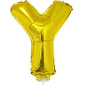 Balão Letra Y com Vareta Nº16 Ouro 1 UN Funny Fashion