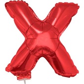 Balão Letra X com Vareta Nº16 Vermelho 1 UN Funny Fashion