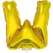 Balão Letra W com Vareta Nº16 Ouro 1 UN Funny Fashion