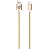 Cabo USB e Micro USB Metal Dourado 1 UN Maxprint