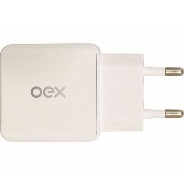 Carregador de Tomada Duo 2 USB Branco CG201 1 UN OEX