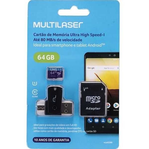 Cartão de Memória Ultra High Speed-I 64GB MC152 1 UN Multilaser