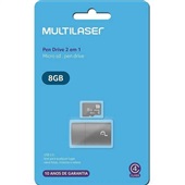 Leitor USB + Cartão de Memória Classe 4 8GB MC161 1 UN Multilaser