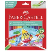 EcoLápis de Cor Aquarelável Sextavado 24 Cores Faber Castell