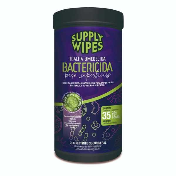 Toalha Umedecida Antisséptico Bactericida 35 Toalhas Supply Wipes